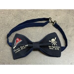 NEW Mens Custom Bow tie Secret Society Navy Blue Pre Tied Adjustable‎ Gift